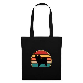 Papillon Dog Lover Silhouette Vintage Sunset - Sac en tissu - noir - Devant