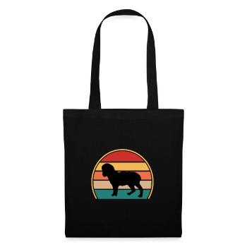 Norfolk Spaniel Dog Love Silhouette Vintage Sunset - Tote Bag - black - Front