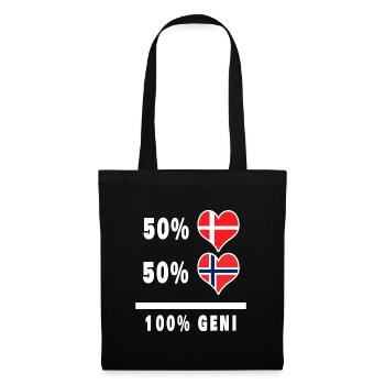 Norway and Denmark 100% genius Flag - Tote Bag - black - Front