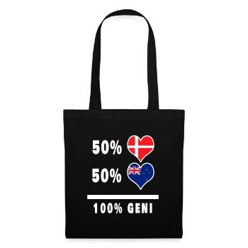 Drapeau 100% génie de la Nouvelle-Zélande et du Danemark - Sac en tissu - noir - Devant
