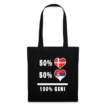 Serbia and Denmark 100% Genius Flag - Tote Bag - black - Front