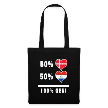 Paraguay et Danemark 100% drapeau de génie - Sac en tissu - noir - Devant