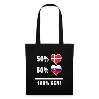 Slovaquie et Danemark 100% drapeau de génie - Sac en tissu - noir - Devant