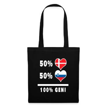 Slovénie et Danemark 100% drapeau de génie - Sac en tissu - noir - Devant