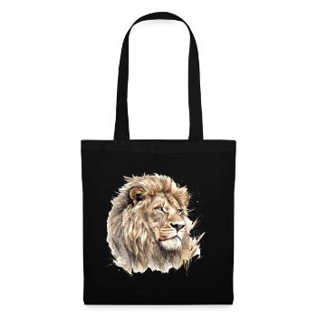 Lion Portrait Watercolor - Tote Bag - black - Front