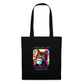 Crazy Catfeine: Coffee and cats in harmony! - Tote Bag - black - Front