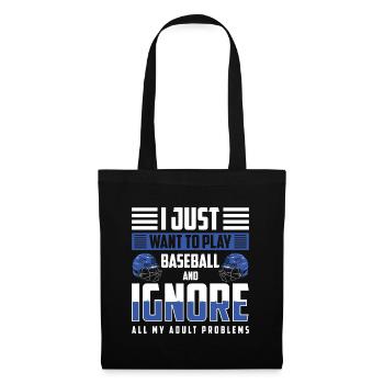 Baseball Bat, Sportsman, Ball - Tote Bag - black - Front