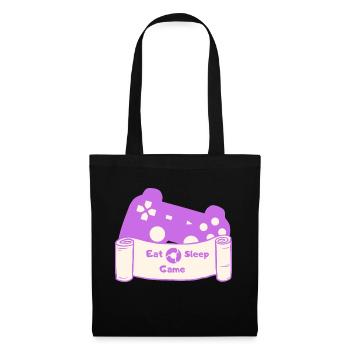 Manger, dormir, jouer et répéter - Violet/Beige - Sac en tissu - noir - Devant