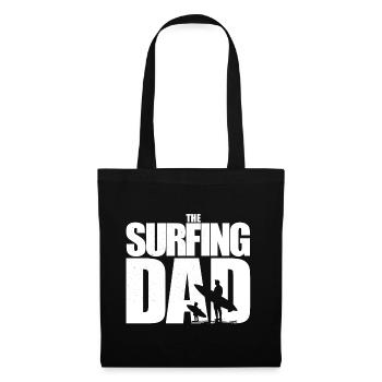 Surfeur, Surfeur Papa, Surfeur Enfant, Wellenreiten - Sac en tissu - noir - Devant