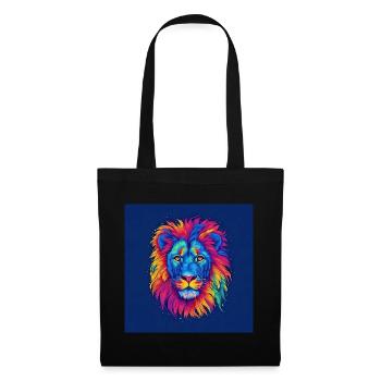 Pride of Colors: A Colorful Lion Art Print - Tote Bag - black - Front