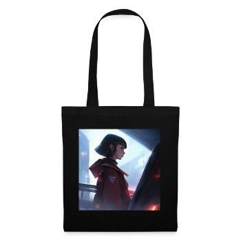 Serene Enigma: Captivating Anime-Style Portrait - Tote Bag - black - Front