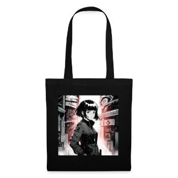 Monochromes Phänomen: Schönes Anime-Mädchen in einem - Stoffbeutel - Schwarz - Vorne