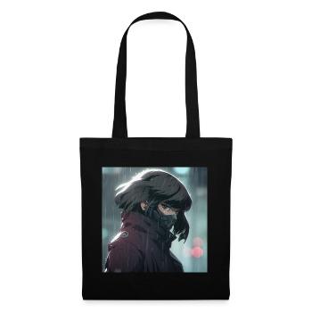 Cybernetic Mystery: Beautiful Anime Girl with a - Tote Bag - black - Front