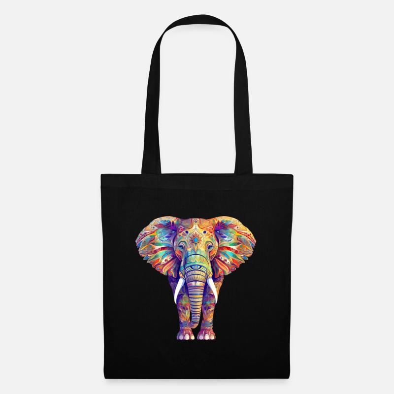 Elefant - Stoffbeutel - Schwarz