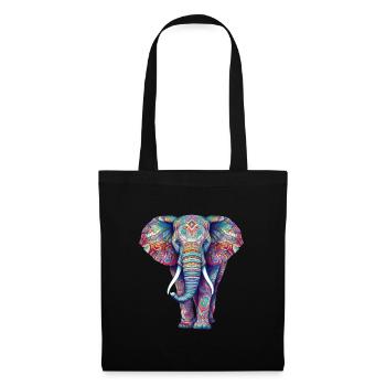 Elephant colorful - Tote Bag - black - Front
