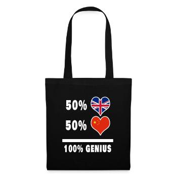 Drapeau 100% génie de la Chine et de la Grande-Bretagne - Sac en tissu - noir - Devant
