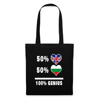 Bulgarie et Grande-Bretagne 100% Genius Flag - Sac en tissu - noir - Devant