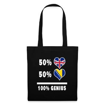 Bosnie et Grande-Bretagne 100% Genius Flag - Sac en tissu - noir - Devant
