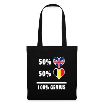 Belgique et Grande-Bretagne 100% Genius Flag - Sac en tissu - noir - Devant