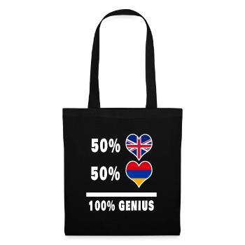 Arménie et Grande-Bretagne 100% Genius Flag - Sac en tissu - noir - Devant
