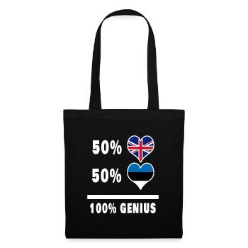 Estonie et Grande-Bretagne 100% Genius Flag - Sac en tissu - noir - Devant