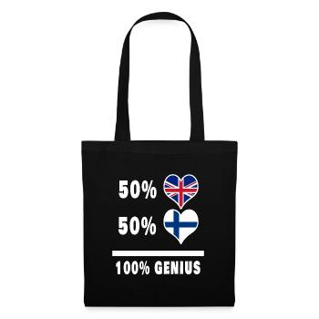 Finlande et Grande-Bretagne 100% Genius Flag - Sac en tissu - noir - Devant