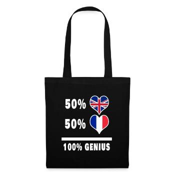 France and Great Britain 100% Genius Flag - Tote Bag - black - Front