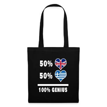 Grèce et Grande-Bretagne 100% Genius Flag - Sac en tissu - noir - Devant