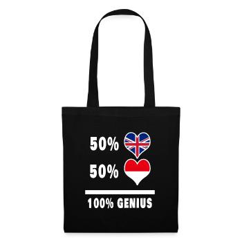 Indonésie et Grande-Bretagne 100% Genius Flag - Sac en tissu - noir - Devant