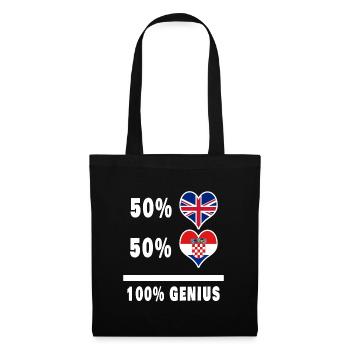 Croatie et Grande-Bretagne 100% Genius Flag - Sac en tissu - noir - Devant