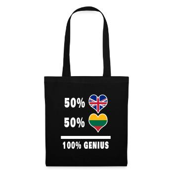 Lituanie et Grande-Bretagne 100% Genius Flag - Sac en tissu - noir - Devant