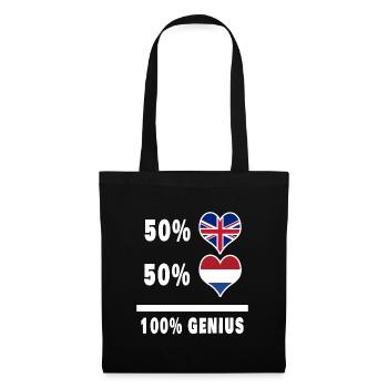 Pays-Bas et Grande-Bretagne 100% Genius Flag - Sac en tissu - noir - Devant
