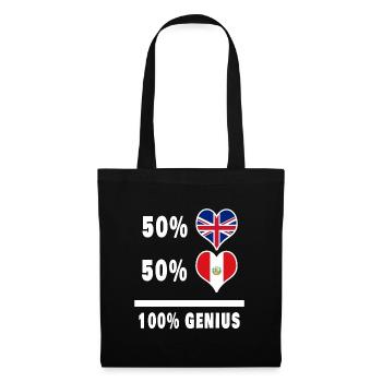 Peru and Great Britain 100% Genius Flag - Tote Bag - black - Front