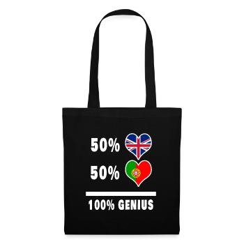 Portugal et Grande-Bretagne 100% Genius Flag - Sac en tissu - noir - Devant