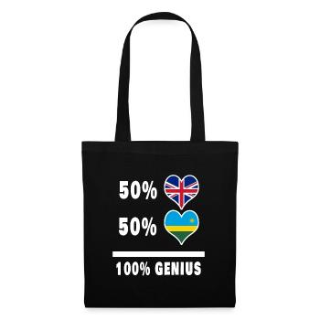 Ruanda und Großbritannien 100% Genius Flagge - Stoffbeutel - Schwarz - Vorne