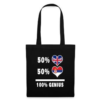 Serbie et Grande-Bretagne 100% Genius Flag - Sac en tissu - noir - Devant