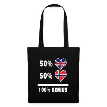 Norvège et Grande-Bretagne 100% Genius Flag - Sac en tissu - noir - Devant
