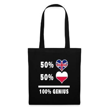 Pologne et Grande-Bretagne 100% Genius Flag - Sac en tissu - noir - Devant