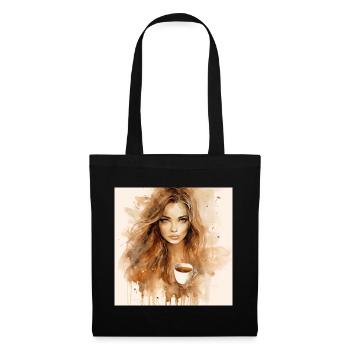 Coffee Bliss: Beautiful Brown Watercolor of a - Tote Bag - black - Front