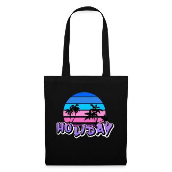 Chemise motif " VACANCES " #3 - Sac en tissu - noir - Devant