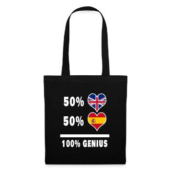 Espagne et Grande-Bretagne 100% Genius Flag - Sac en tissu - noir - Devant