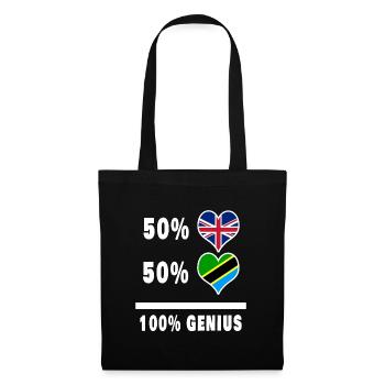 Tanzania and Great Britain 100% Genius Flag - Tote Bag - black - Front