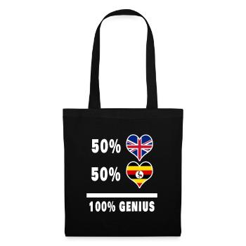 Uganda and Great Britain 100% Genius Flag - Tote Bag - black - Front