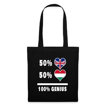 Ungarn und Großbritannien 100% Genius Flagge - Stoffbeutel - Schwarz - Vorne