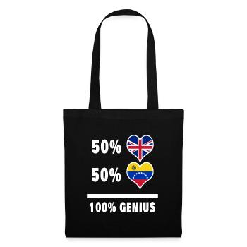 Venezuela und Großbritannien 100% Genius Flagge - Stoffbeutel - Schwarz - Vorne