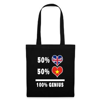 Vietnam et Grande-Bretagne 100% Genius Flag - Sac en tissu - noir - Devant