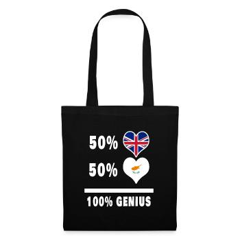 Zypern und Großbritannien 100% Genius Flagge - Stoffbeutel - Schwarz - Vorne