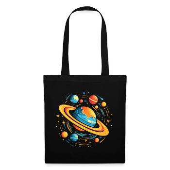 Weltraum-Galaxien-Planeten - Stoffbeutel - Schwarz - Vorne