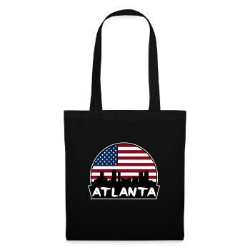 Atlanta Georgia États-Unis Flag Skyline Silhouette Voyage - Sac en tissu - noir - Devant