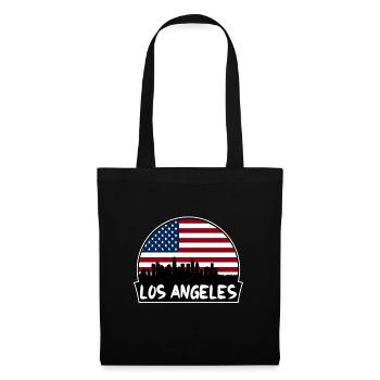 Los Angeles California Usa Flag Skyline Silhouette - Sac en tissu - noir - Devant